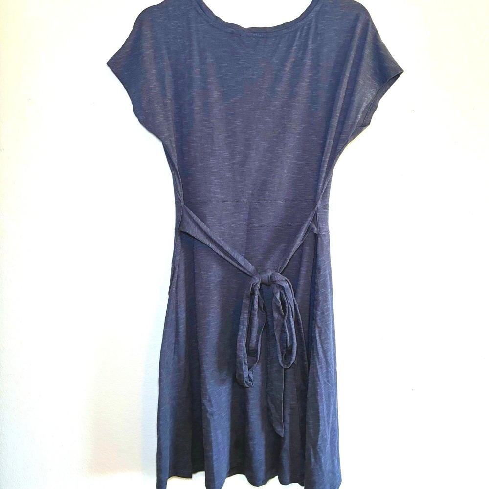 Toad&Co Navy Organic Cotton Dress Fit & Flare Travel Minimalist Capsule Medium